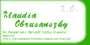 klaudia obrusanszky business card